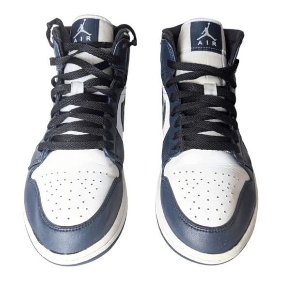 NIKE Air Jordan 1 Mid 'Armory Navy' Sneakers Size 9 - Picture 4 of 11